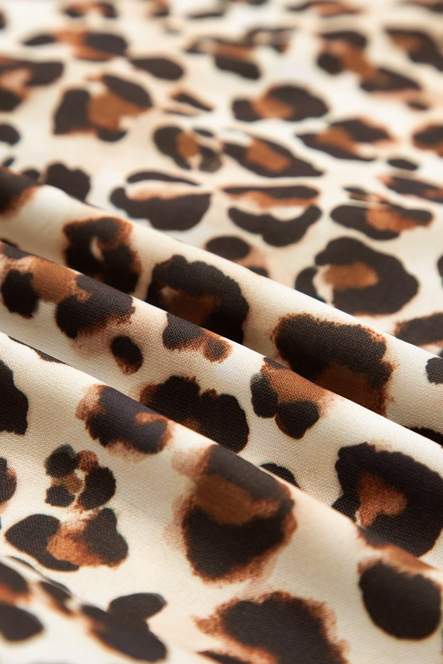 Leopard Stripe Trim V-Neck Mini Dress