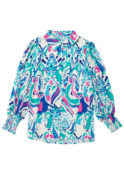 Paisley 3/4 Lantern Sleeve Shirt