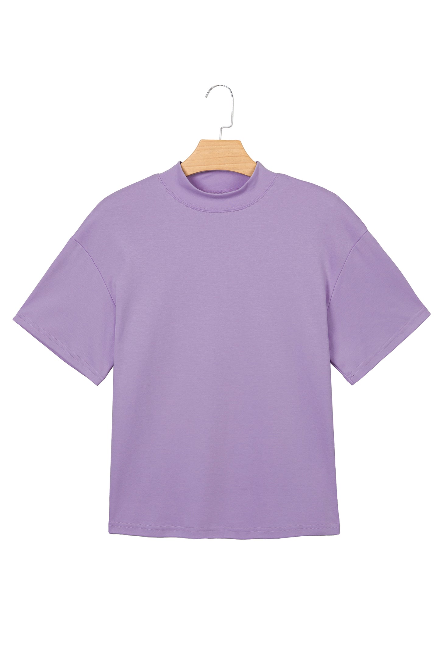 Oversized Solid Color High Neck Tee