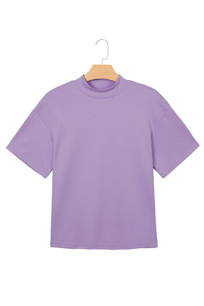 Oversized Solid Color High Neck Tee