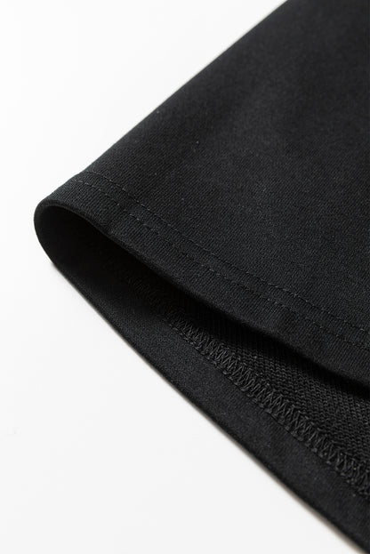 Patchwork Contrast Piping Pullover and Mini Skirt Set