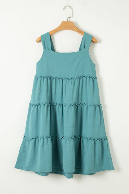 Frilled Tiered Sleeveless Dress