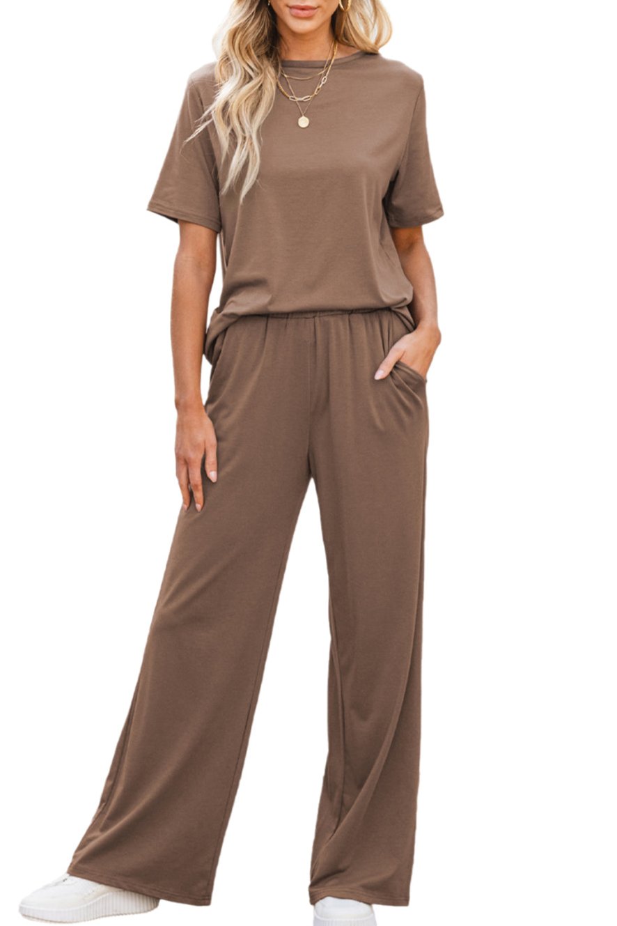 T-Shirt and Wide Leg Pants Set