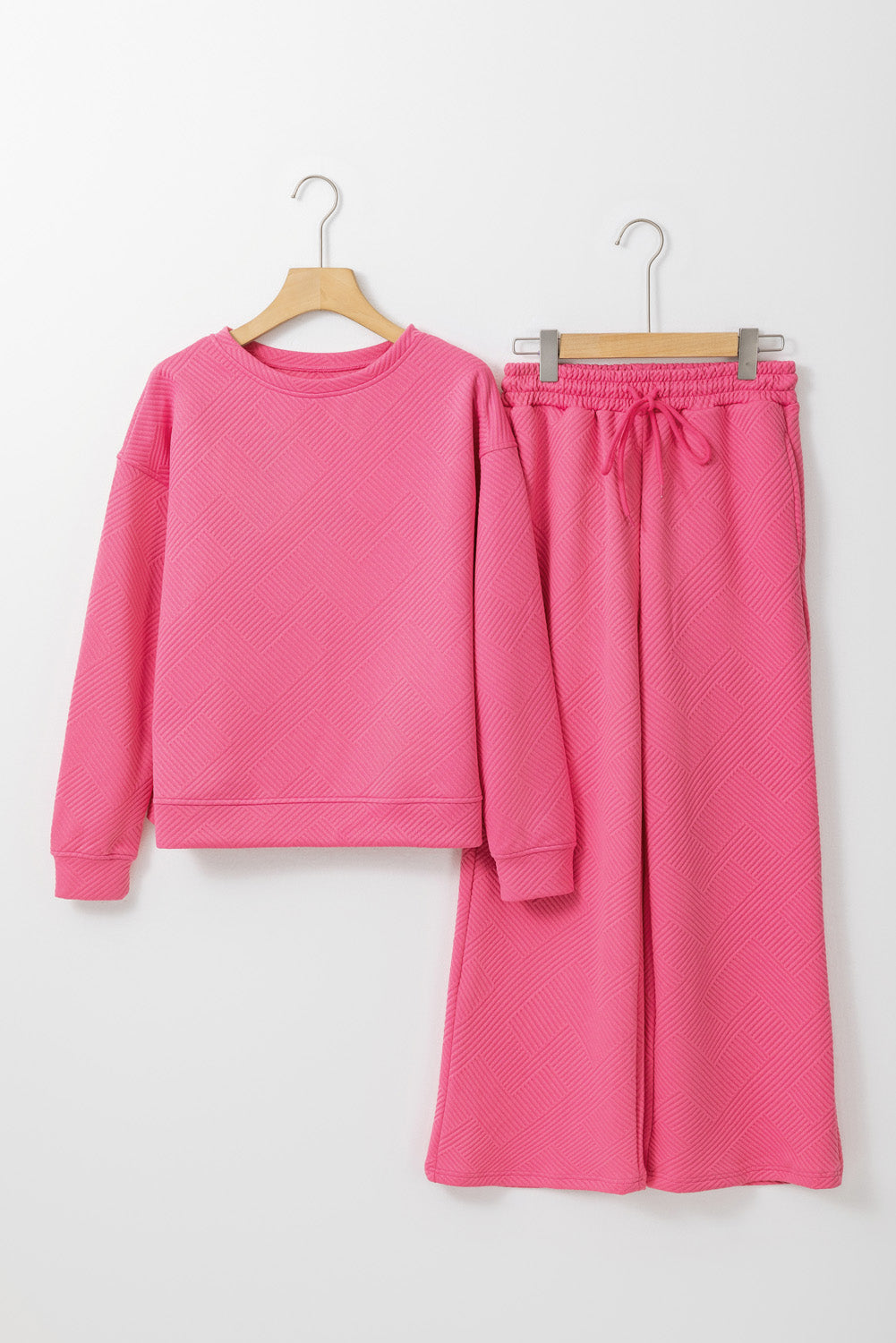 Textured Top and Pants Set