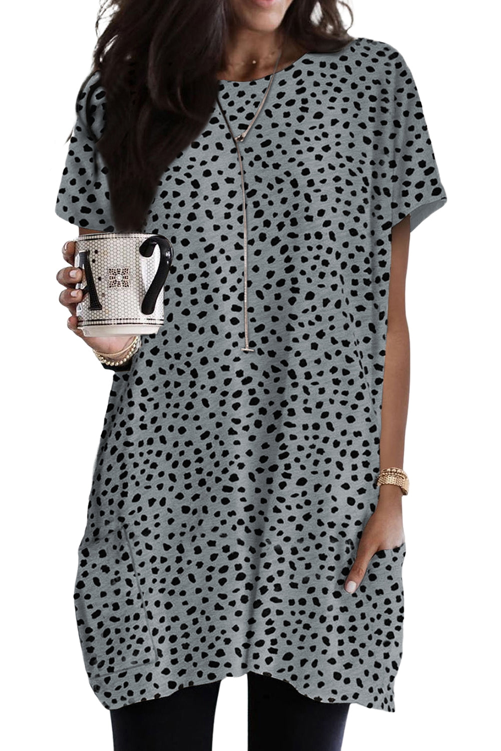 Leopard Pocketed Tunic Top