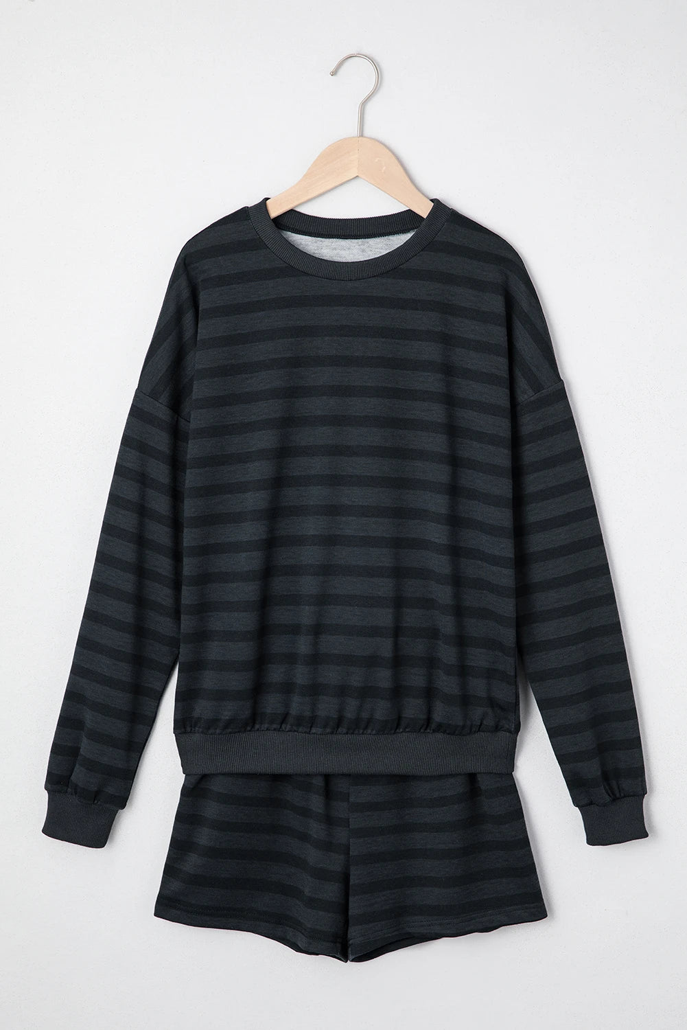 Stripe Long Sleeve Top & Shorts Set