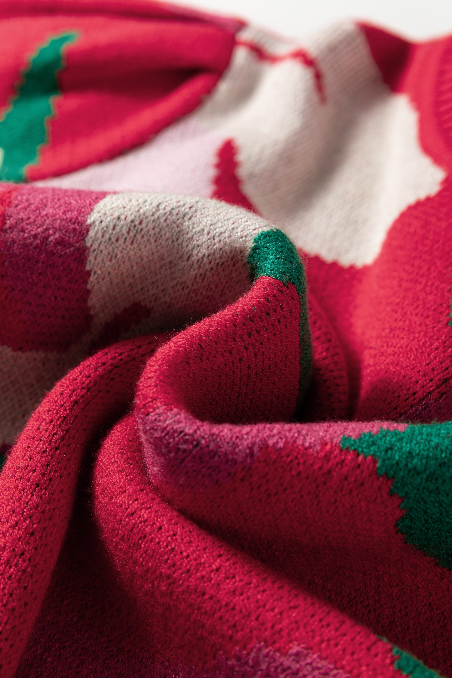 Floral Abstract Short Puff Sleeve Sweater