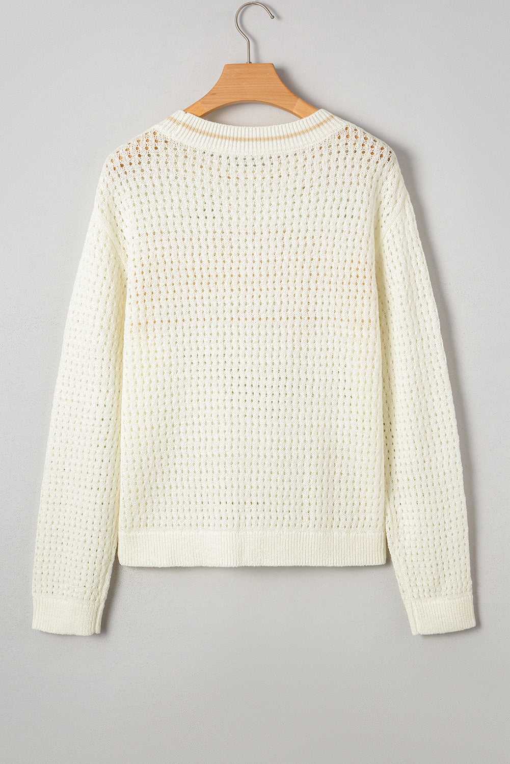 BEACH Hollow Out Knit Dolman Sleeve Sweater