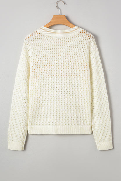 BEACH Hollow Out Knit Dolman Sleeve Sweater