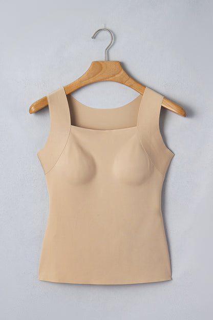 Solid Wide Strap Athleisure Tank Top