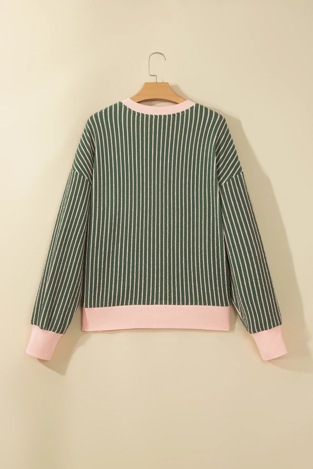 Stripe Contrast Trim Buttoned V-Neck Cardigan