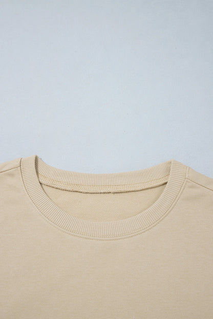 Polka Dot Patchwork Drop Shoulder Sweatshirt