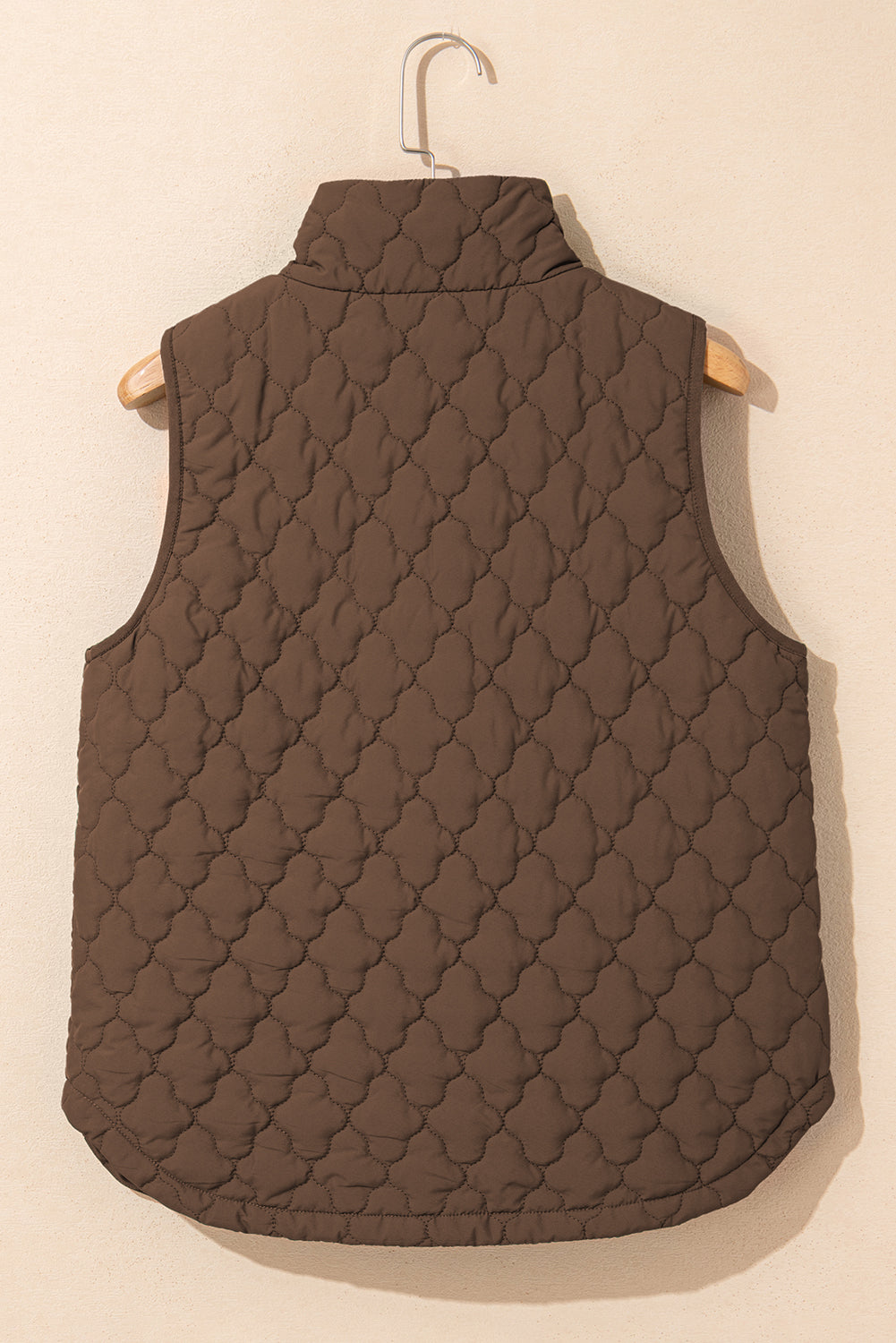 Quilted Zip-Up Snap Button Pocketed Vest