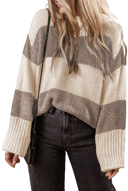 Colorblock Stripe Pullover Sweater