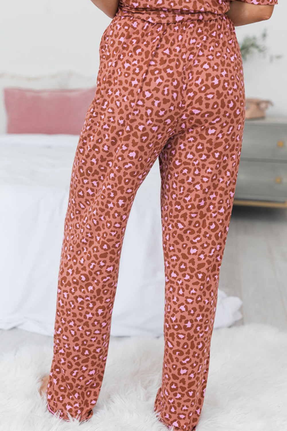 Leopard Shirt and Pants Pajama Set