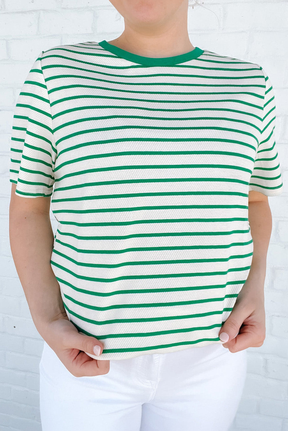 Plus Size Stripe Round Neck T-Shirt