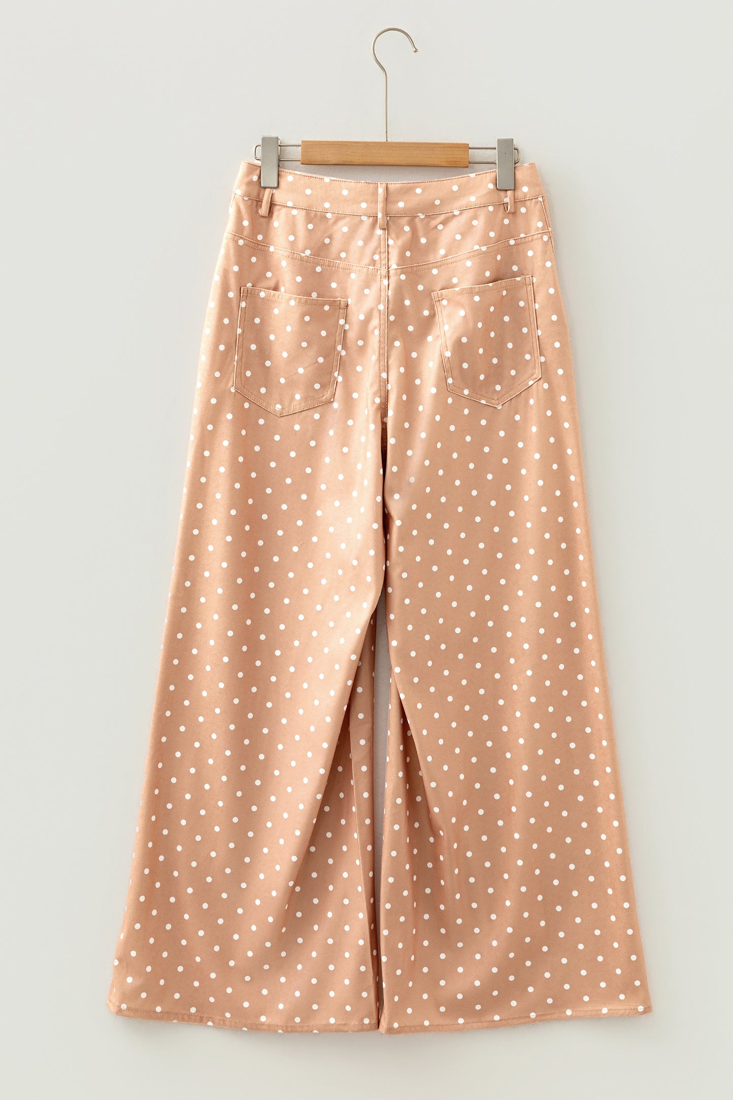 Polka Dot Drawstring High Waist Wide Leg Pants