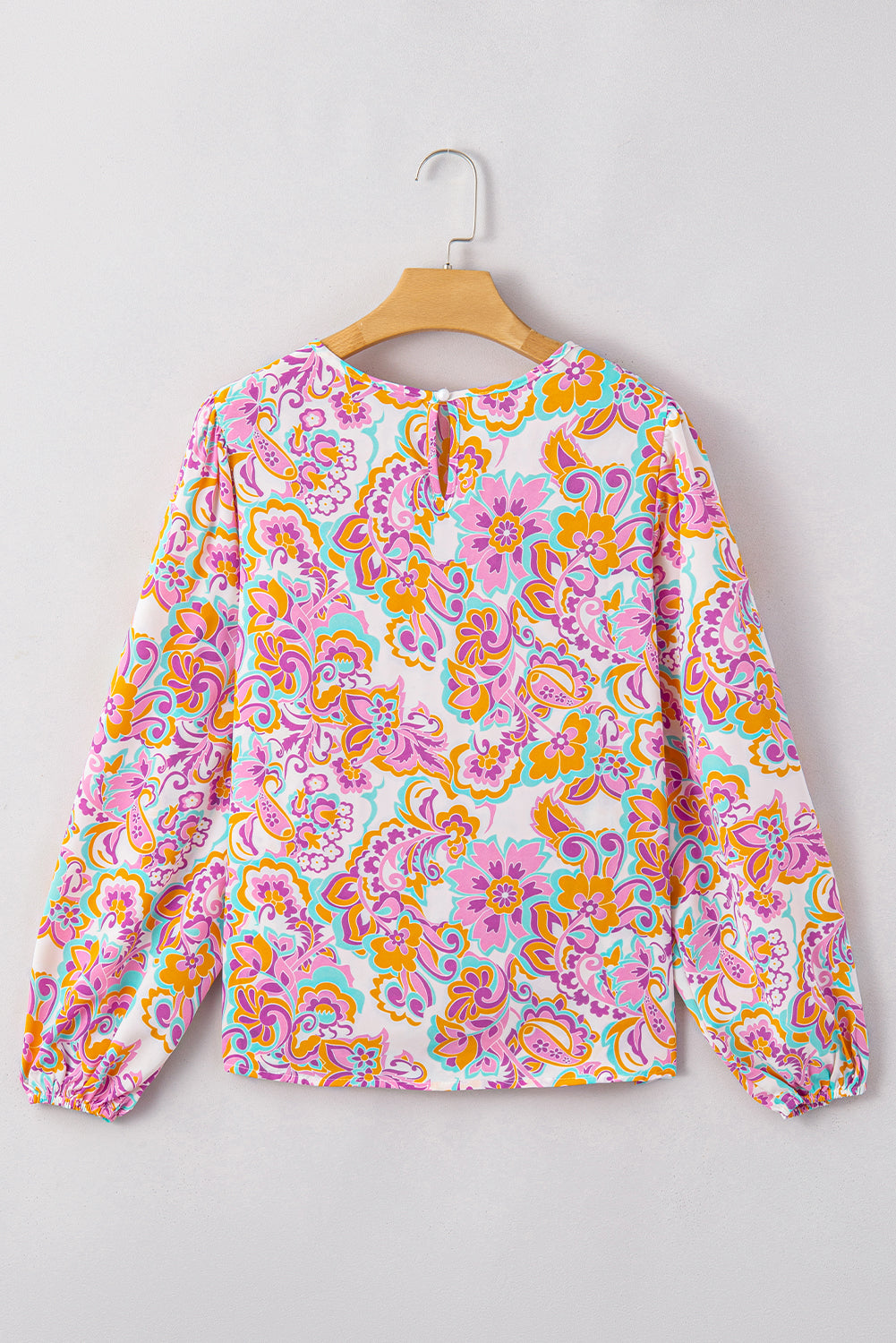 Boho Paisley Peasant Sleeve Blouse