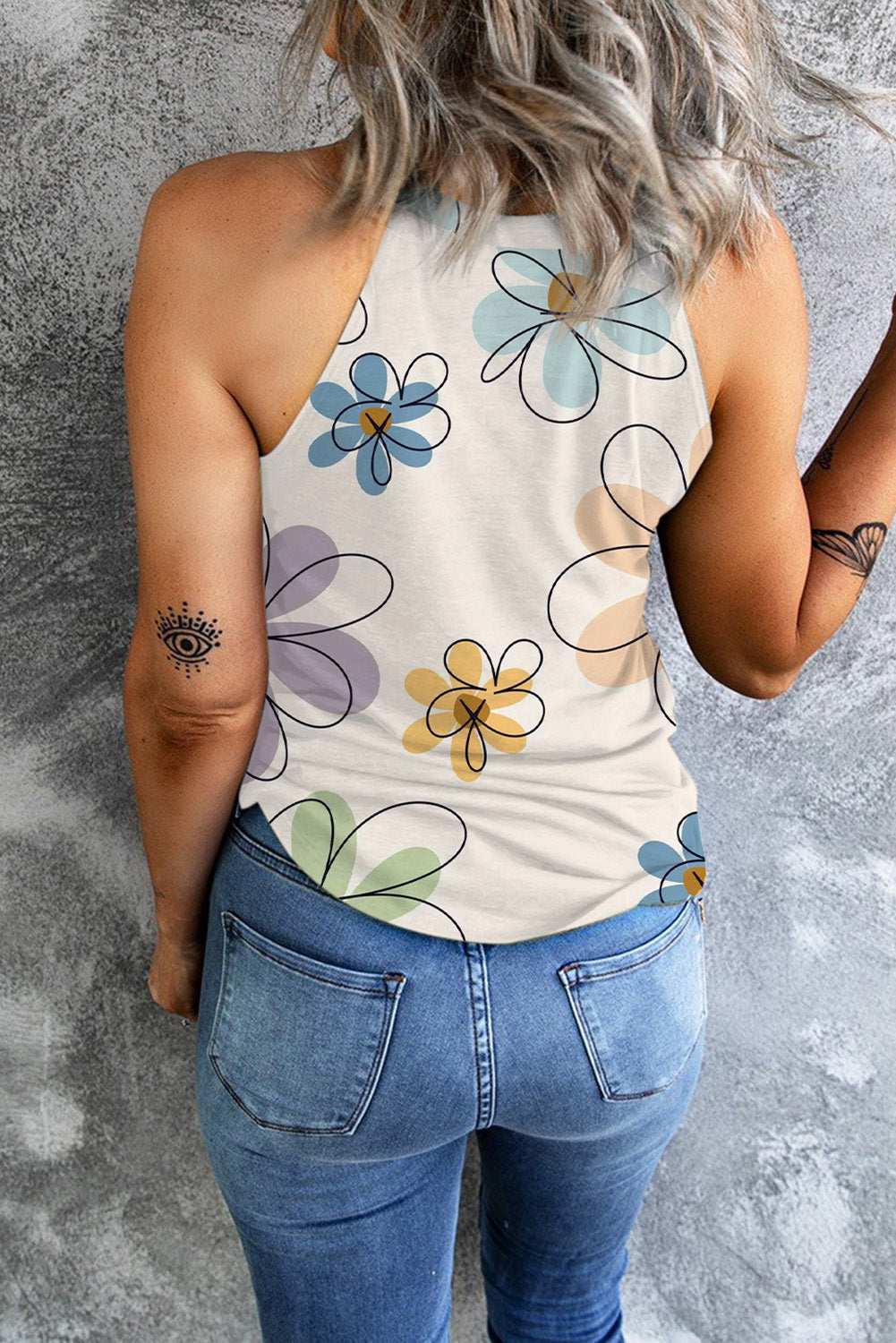 Floral Round Neck Tank Top