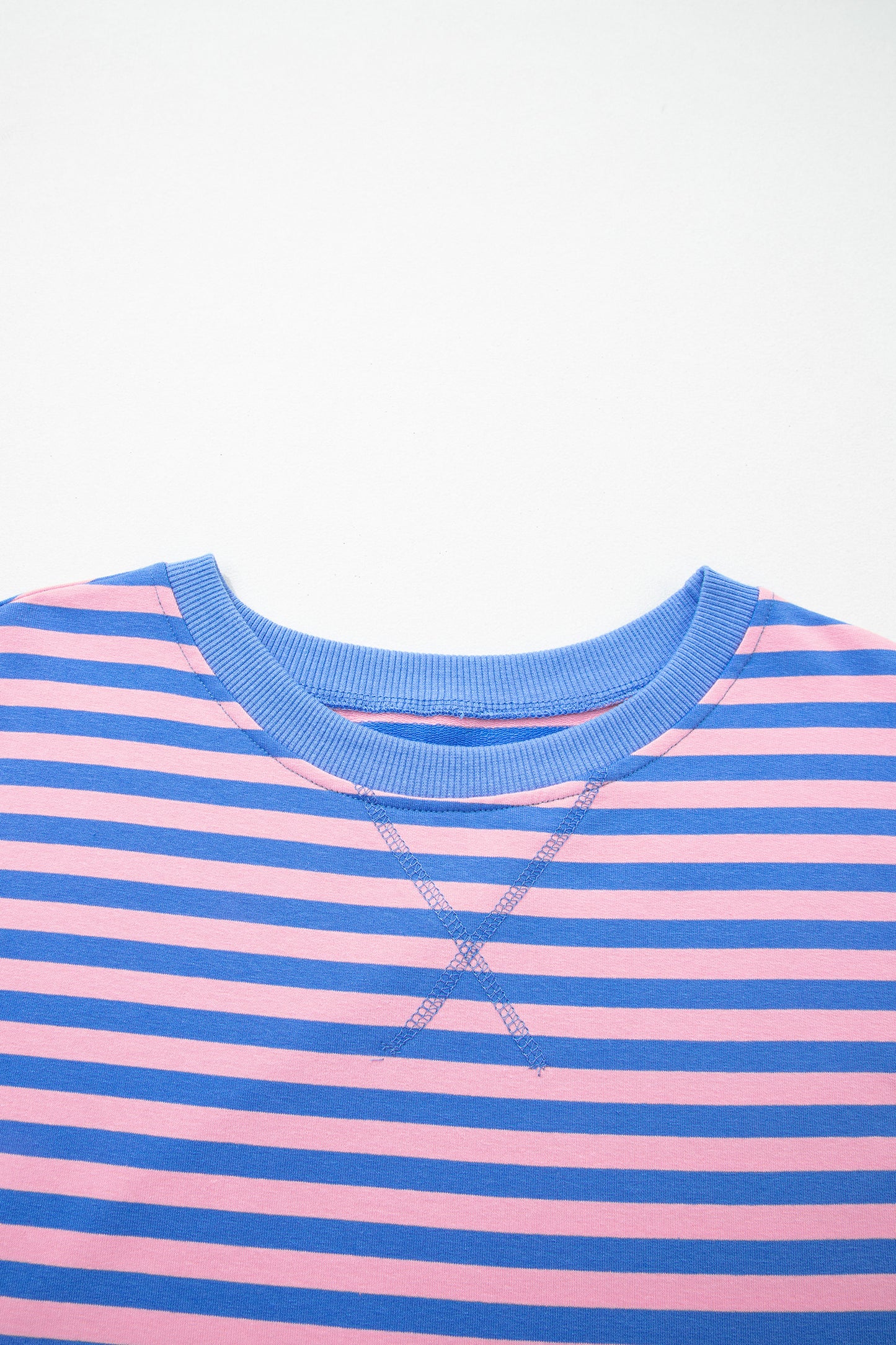 Stripe Contrast Trim Short Sleeve Top & Skirt Set