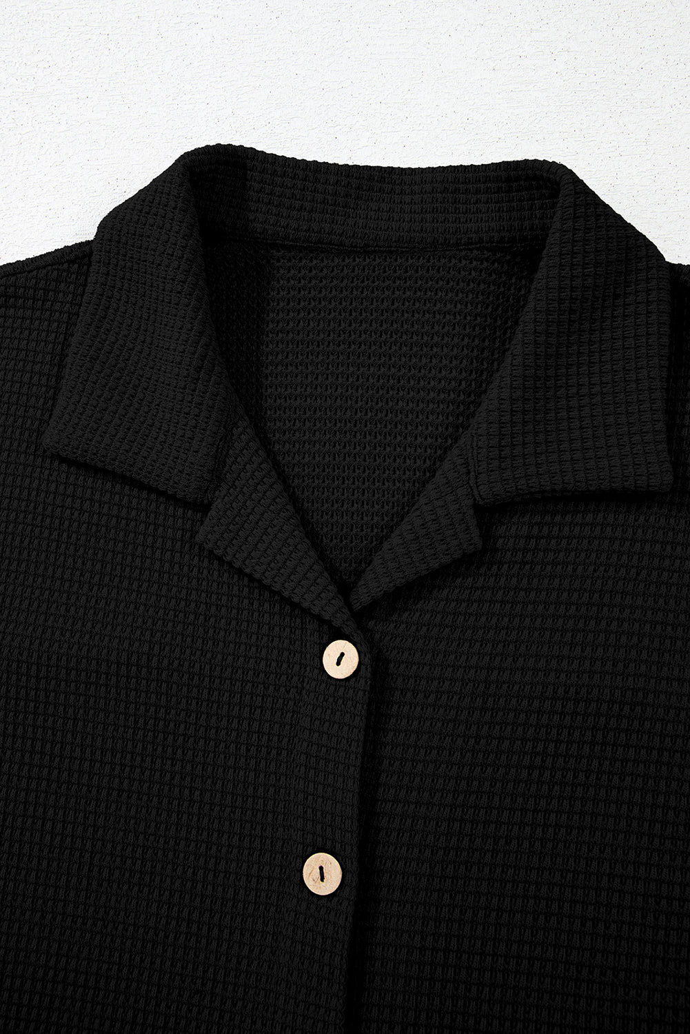 Solid Textured Buttoned Shirt and Pants Set