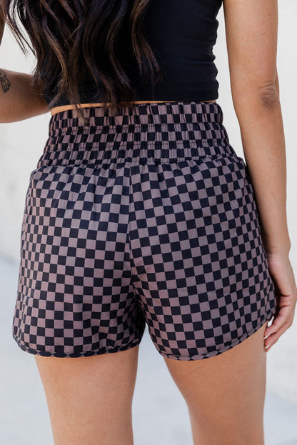 Abstract High Waist Athletic Shorts