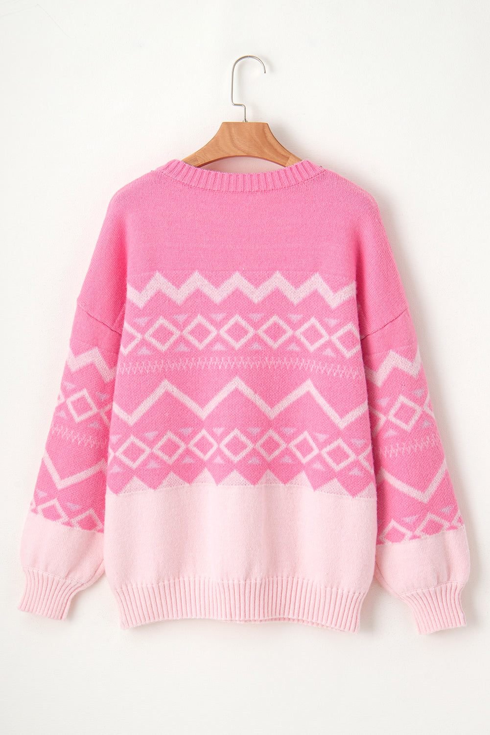 Aztec Geometric Drop Shoulder Sweater