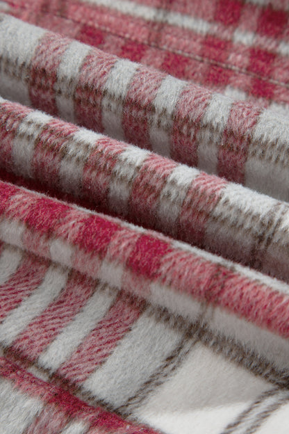 Plaid Flannel Snap Button Collared Jacket