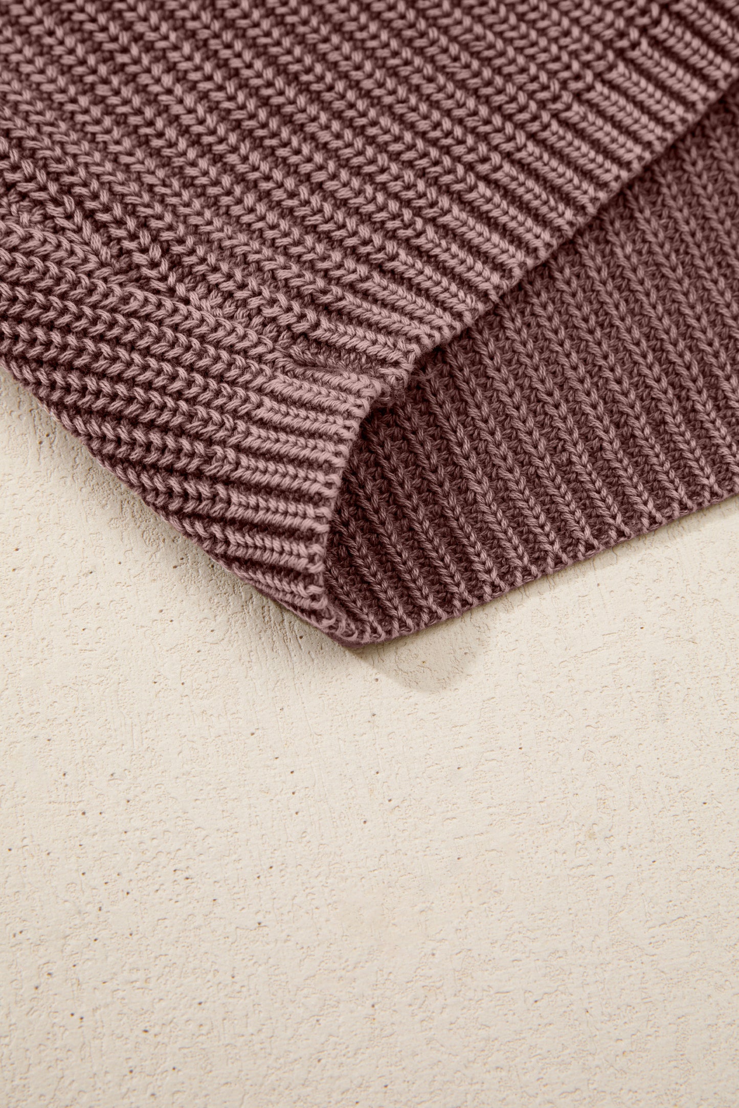 Mineral Wash Buttoned Polo Collar Knit Sweater