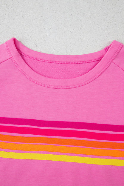 Stripe Patch Front Short Sleeve Tee