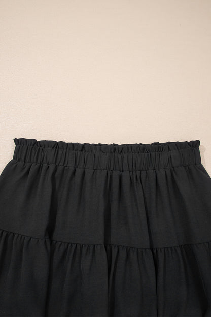 Plus Size Boho Frilled Elastic Waist Shorts