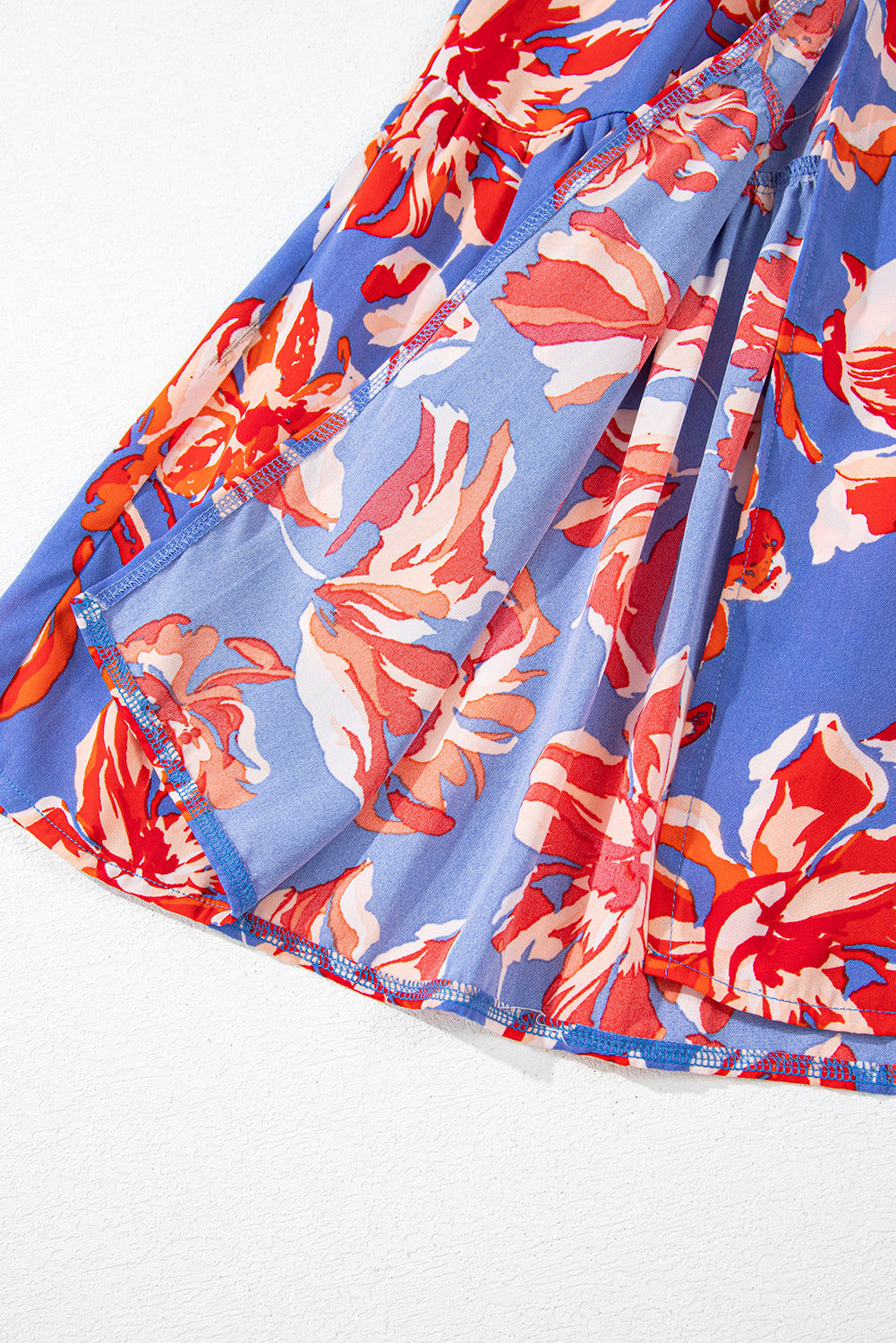 Boho Floral Tiered Side Slit Maxi Skirt