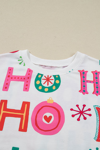 Christmas Long Sleeve Top & Shorts Lounge Set