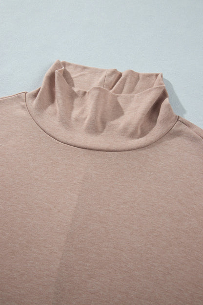 High Neck Long Sleeve Shift Blouse