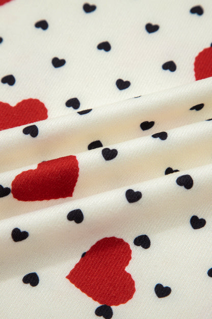 Valentine Heart & Flower Checker Long Sleeve Blouse