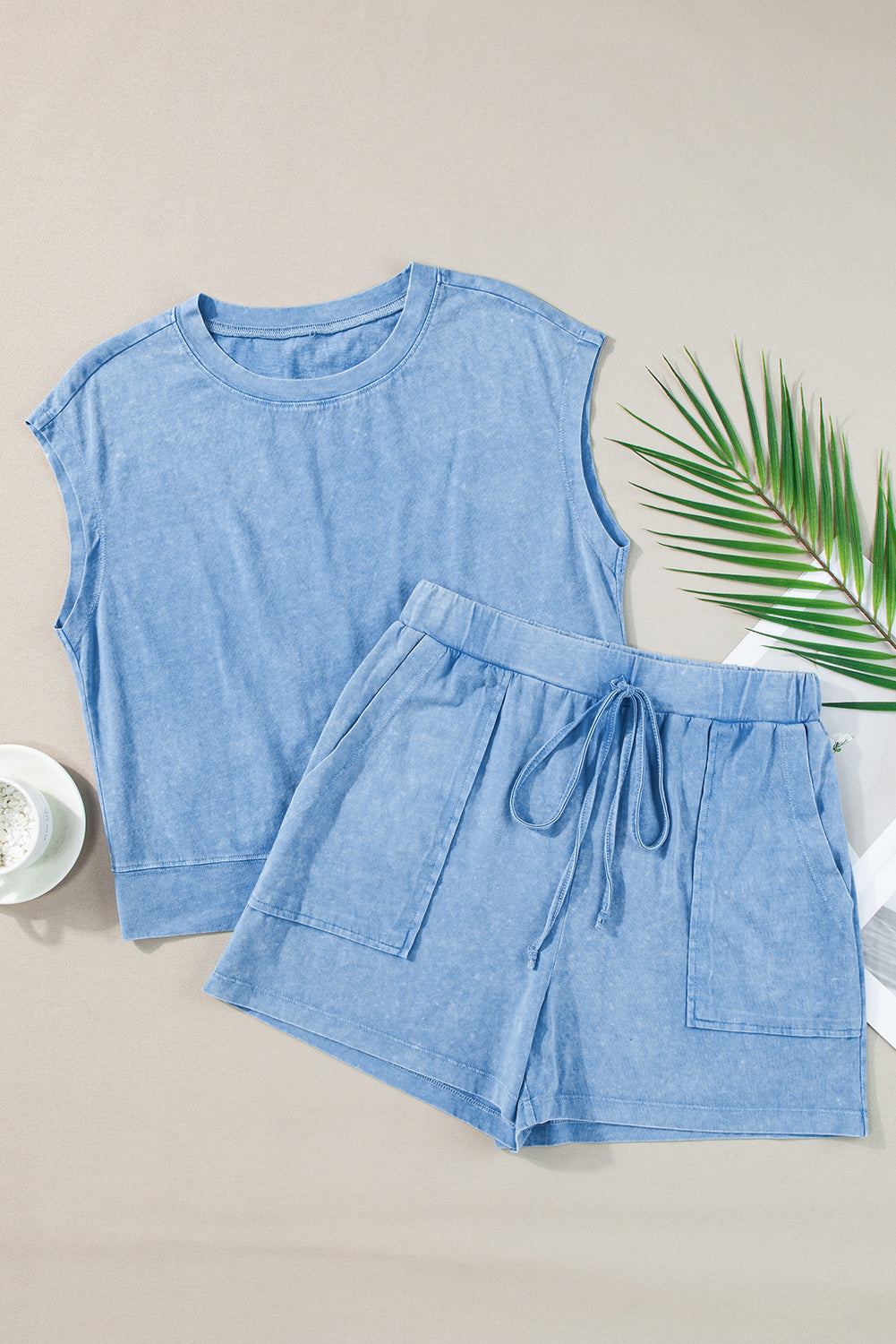 Mineral Wash Tee and Shorts Set