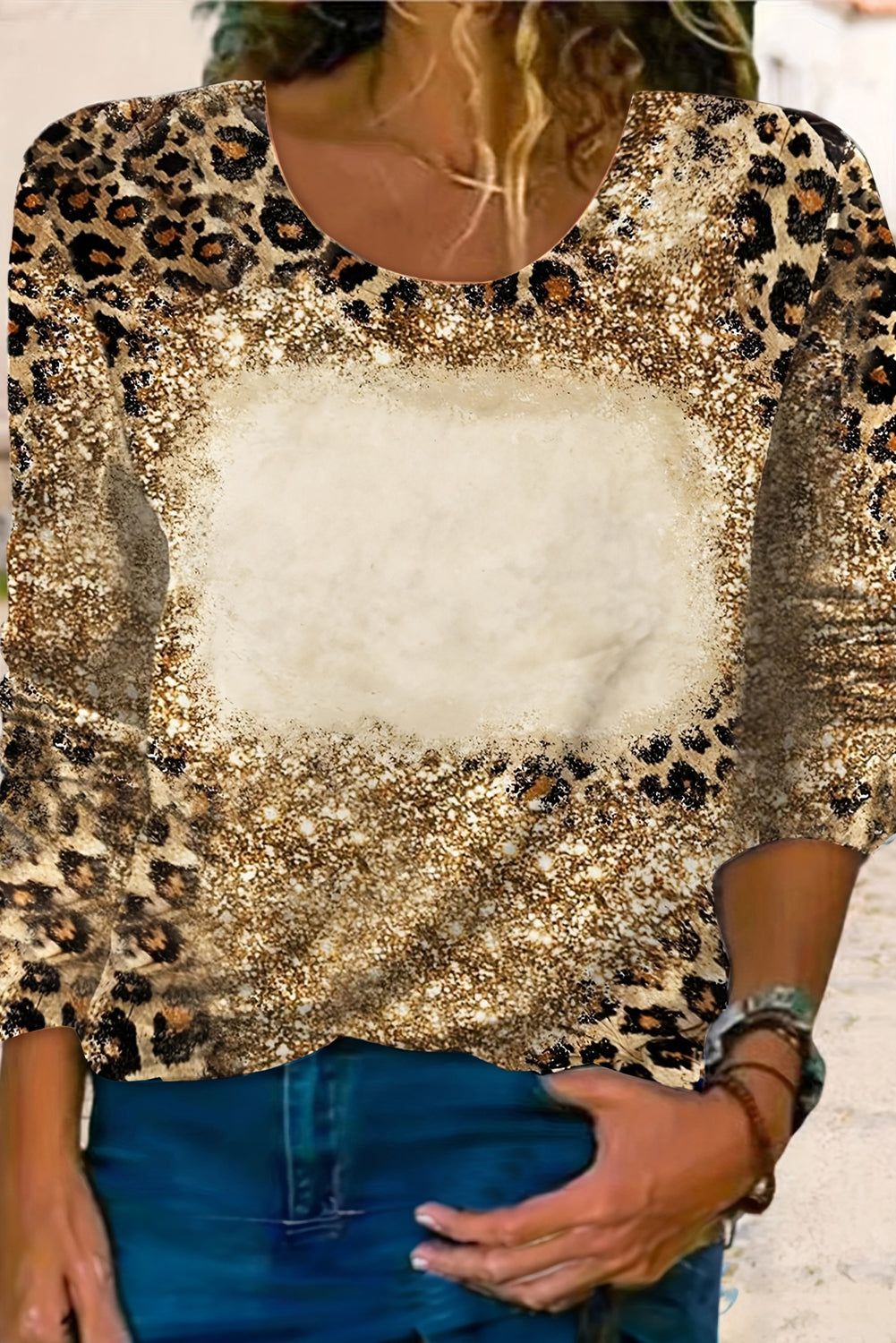 Cheetah Bleached Long Sleeve T-Shirt