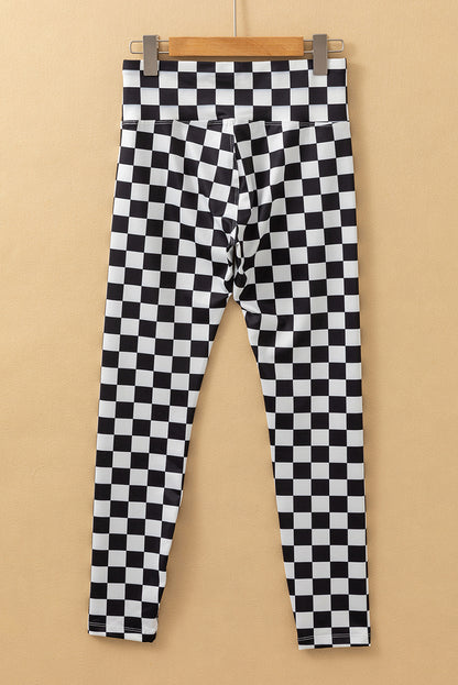 Checker High Waist Skinny Leggings