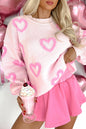 Heart Bubble Sleeve Sweater