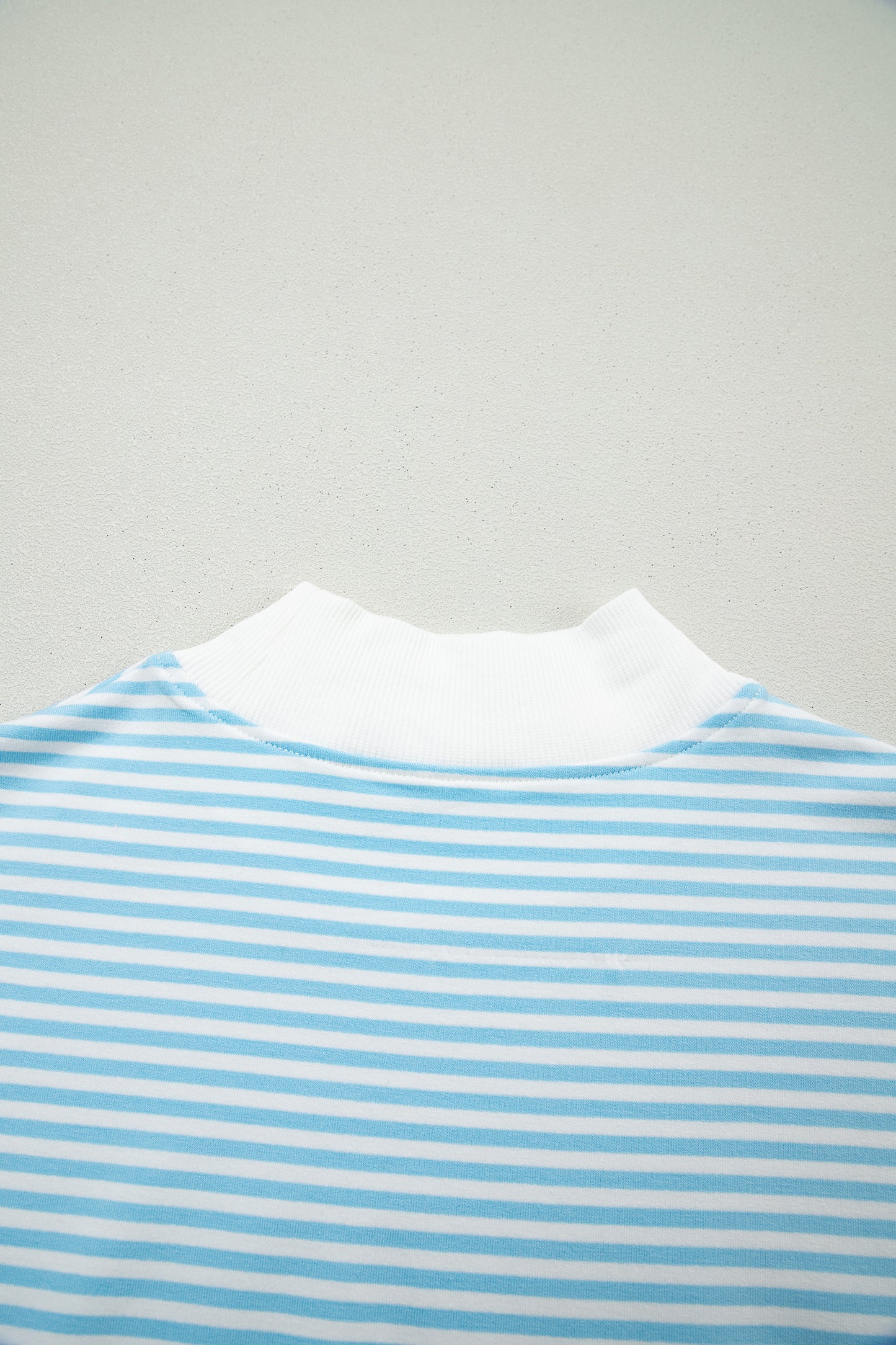 Stripe Oversized Mock Neck Sweatshirt & Shorts Set
