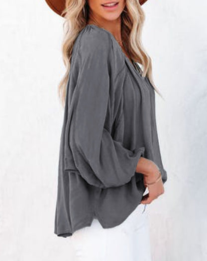 Gathered Dolman Puff Sleeve Top