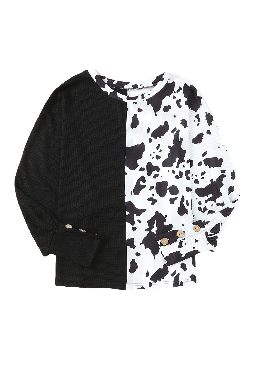 Cow Colorblock Long Sleeve Top