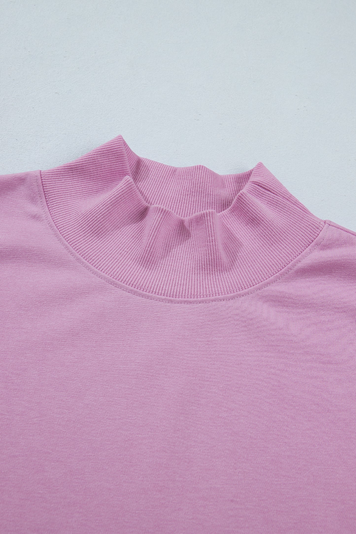 Solid Mock Neck Cap Sleeve Oversized Top
