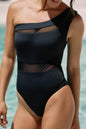 Mesh Asymmetrical One Piece Swimsuit