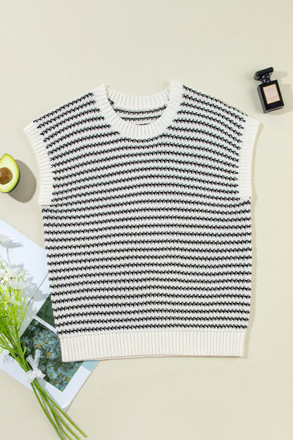 Stripe Ribbed Knit Sweater Top