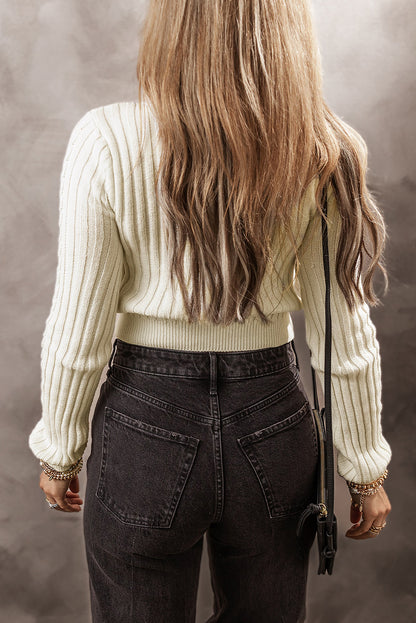 Cable Knit Cropped Sweater