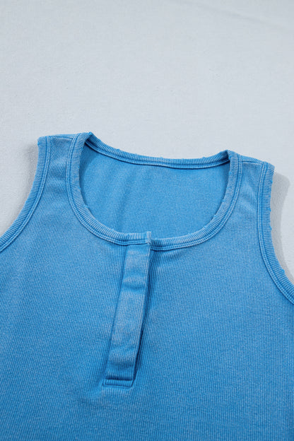 Solid Distressed Ribbed Mineral Wash Tank