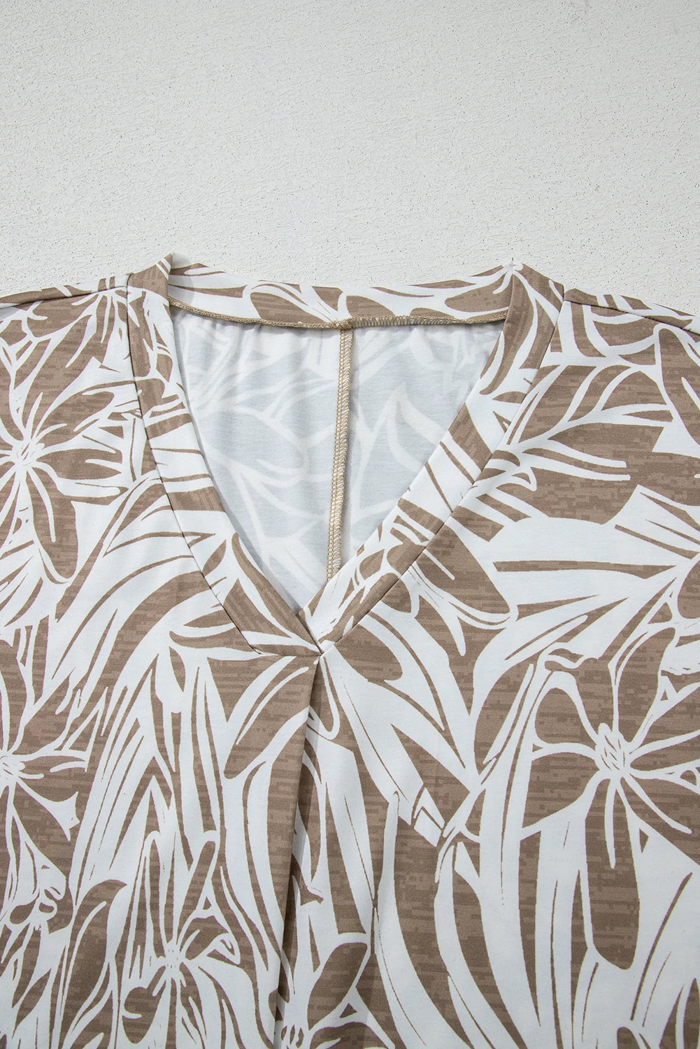 Floral V-Neck Short Sleeve Loose Blouse