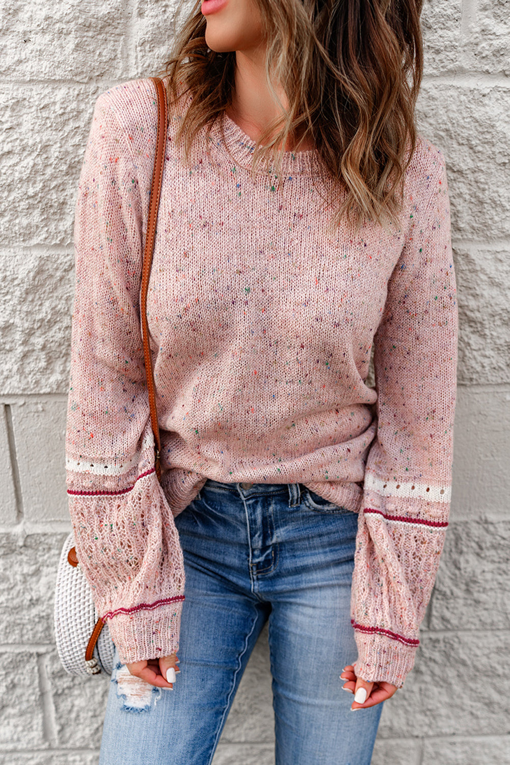 Speckled Long Sleeve Sweater