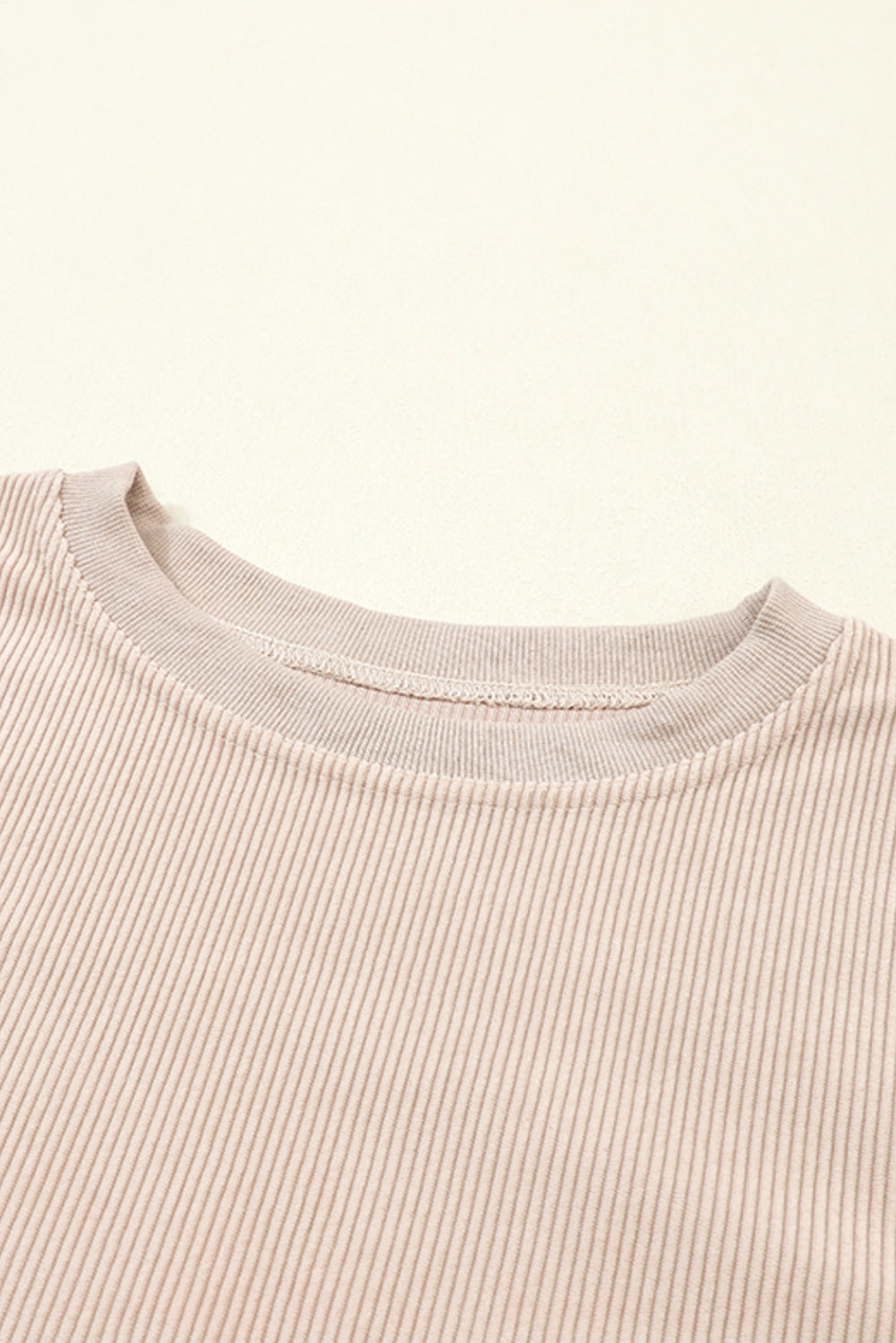 Solid Ribbed Corduroy Long Sleeve Oversized Sweatshirt